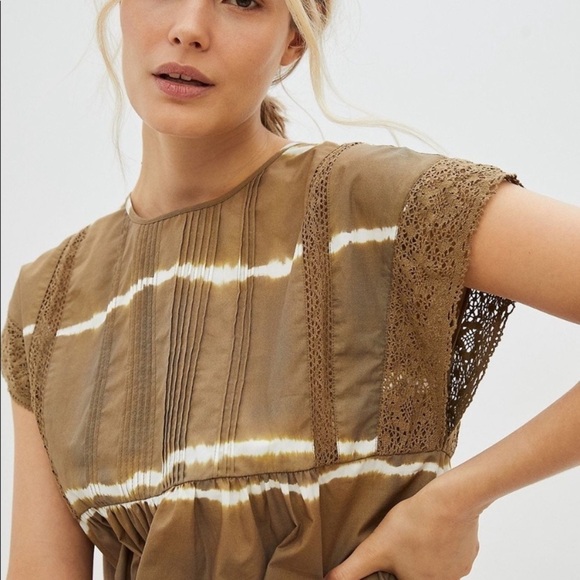 Anthropologie Corey Lynn Calter Brown Tie Dye Brigid Tunic Dress S - Picture 2 of 16